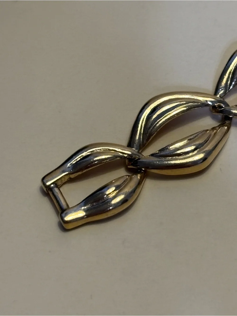 Vintage Trifari Gold-Tone Black Enamel Bracelet 7.25”
